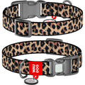 WAUDOG Nylon Dog Collar with QR Code, Leopard