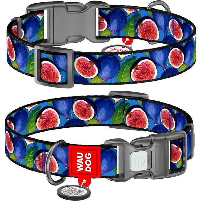 WAUDOG Nylon Dog Collar with QR Code, Figs