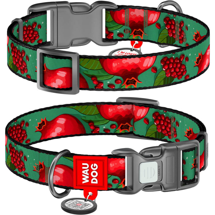 WAUDOG Nylon Dog Collar with QR Code, Grenades