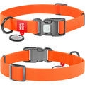 WAUDOG Waterproof Dog Collar with QR Code, Orange Pattern