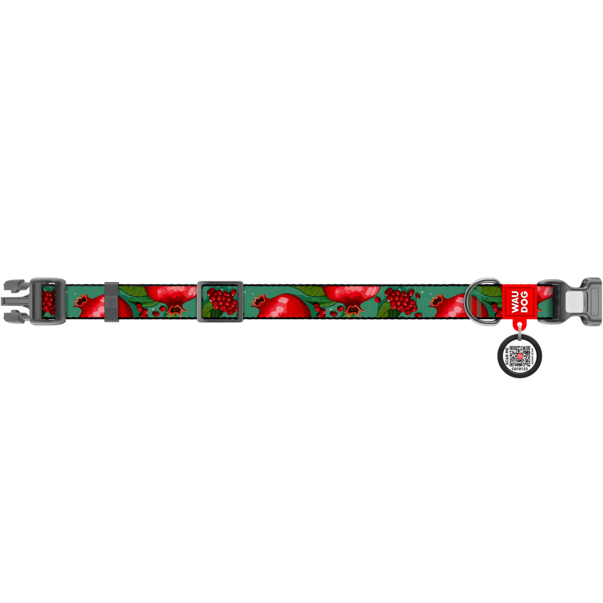 WAUDOG Nylon Dog Collar with QR Code, Grenades