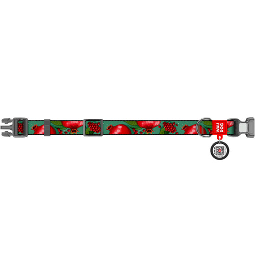 WAUDOG Nylon Dog Collar with QR Code, Grenades
