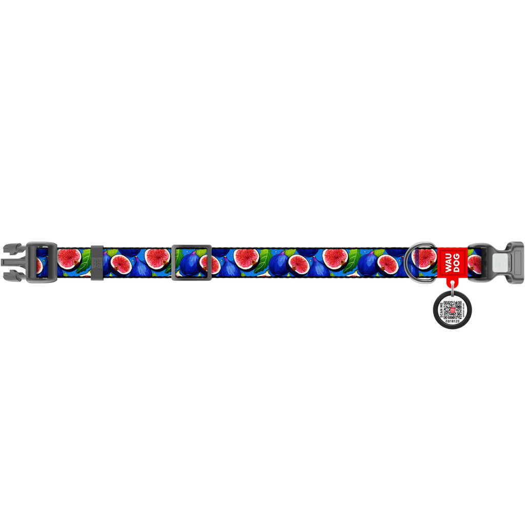 WAUDOG Nylon Dog Collar with QR Code, Figs