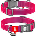 WAUDOG Nylon Mono Dog Collar with QR Code, Pink Pattern